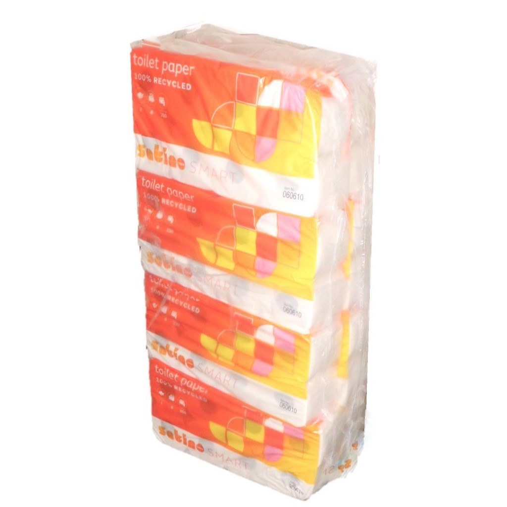 64xSatino Smart Toilettenpapier 3-lagig Weiss - 1 Sack à 8x8 Rollen