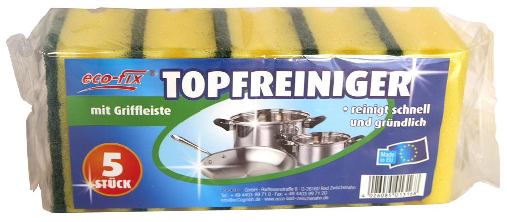 Topfreiniger mit Griffleiste gelb 5er Pack