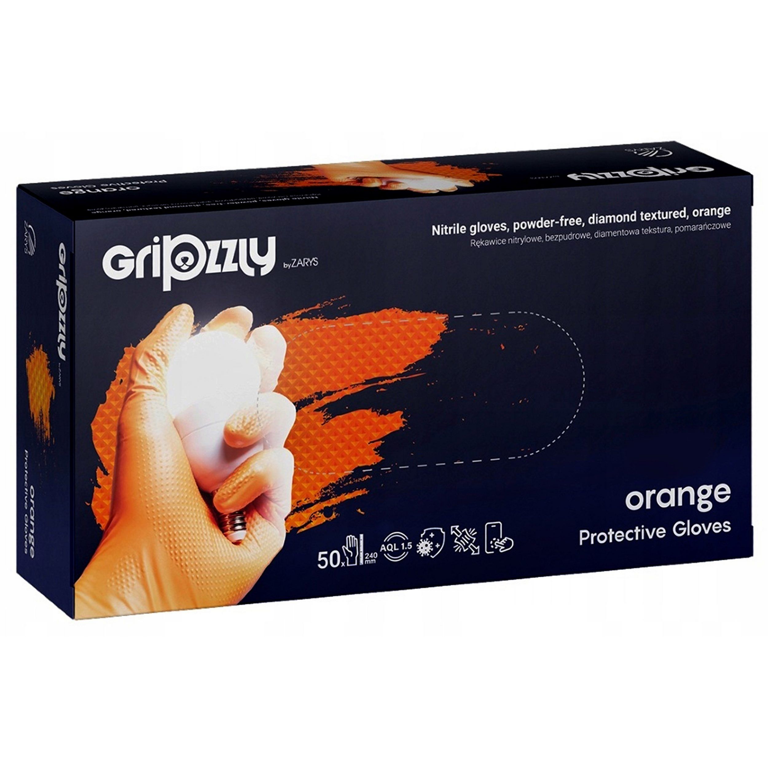 Grizzly Grip Strong Einweg-Werkstatt Nitrilhandschuhe orange - extra stark S