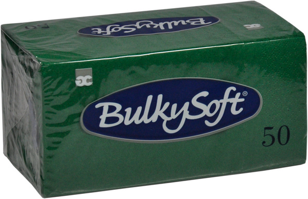 Servietten Bulkysoft 2-lagig, 1/8 Falz tannengrün 33x33cm Kopffalz-2000 Stück