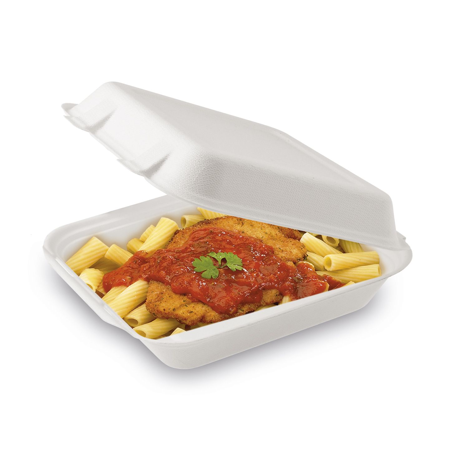 Menü-Box Zuckerrohr-Bagasse ungeteilt 222 x 200 x 67 mm - 50 Stück