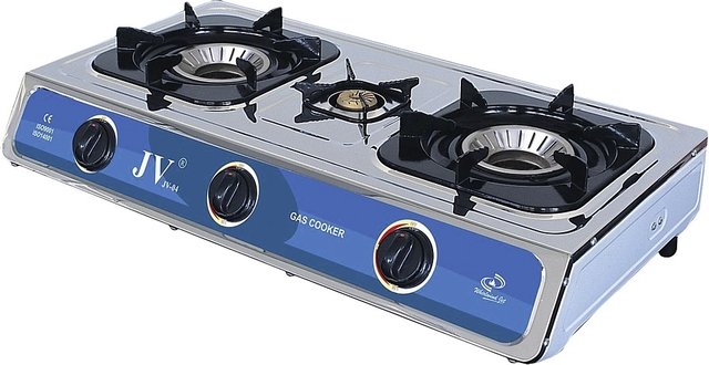 Gaskocher JV 04s 3-flammig Farbe grau / blau