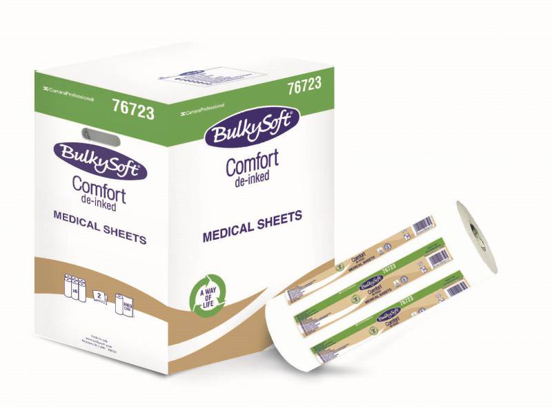 Ärzterolle 60cm 2-lagig Bulkysoft Comfort weiss, perforiert, 66,5m,175cps, 38x60cm - Karton à 6 Rollen