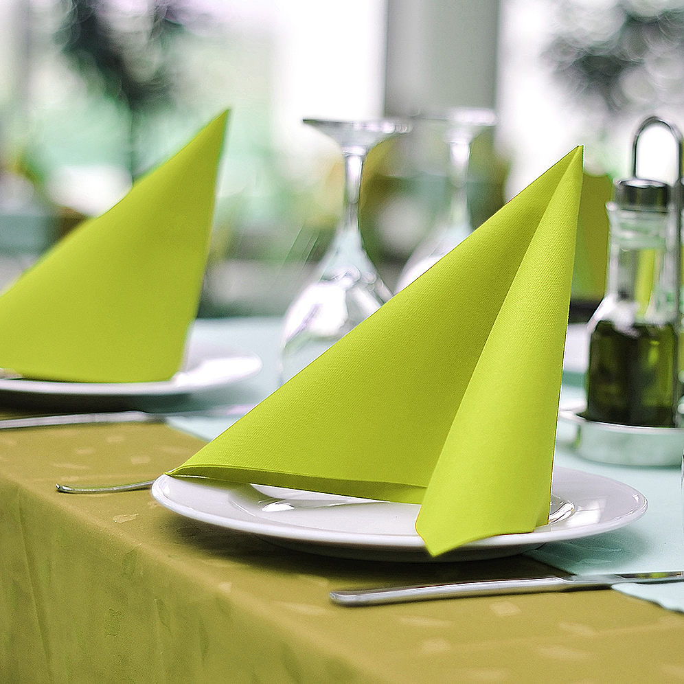 Airlaid Serviette PREMIUM gelbgrün 40 x 40 cm - 50 Stück