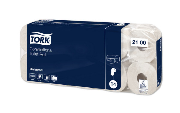 TORK 2100  Kleinrollen Toilettenpapier Universal – 2-lagig Weiß -System T4