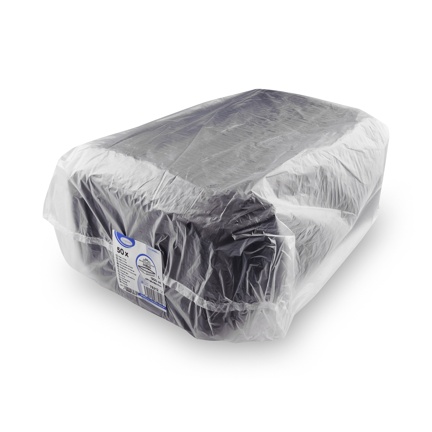 Mikrowellenschale (PP) schwarz L 250 x 185 x 40 mm 1200ml - 50 Stück