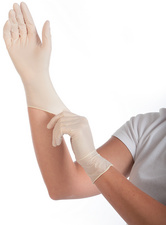 HYGOSTAR Latex-Handschuh "GRIP", L, weiß, puderfrei