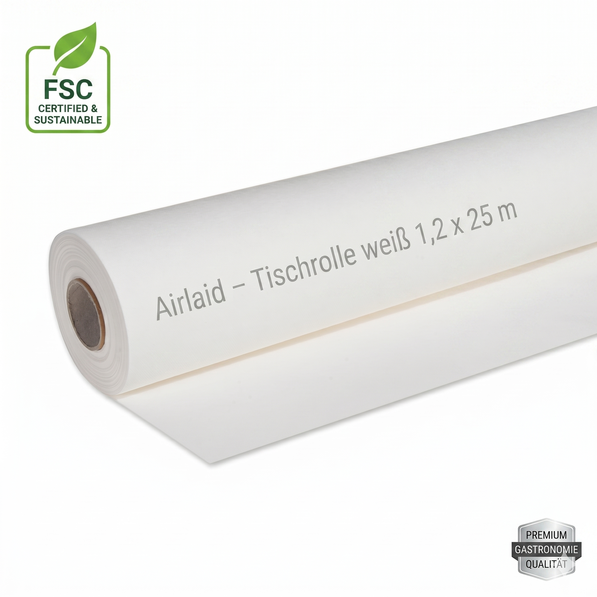 AIRLAID Tischdecke PREMIUM gerollt weiss 1,2 x 25 m - 1 Stück