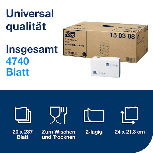 TORK-150388 Xpress blaues Multifold Handtuch - H2