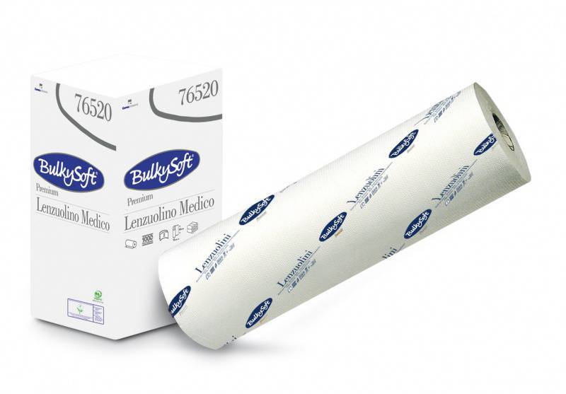 Ärzterolle Bulkysoft Premium, 2-lagig, weiss, perforiert, 80m, 210cps, 38x60cm - Pack à 6 Rollen