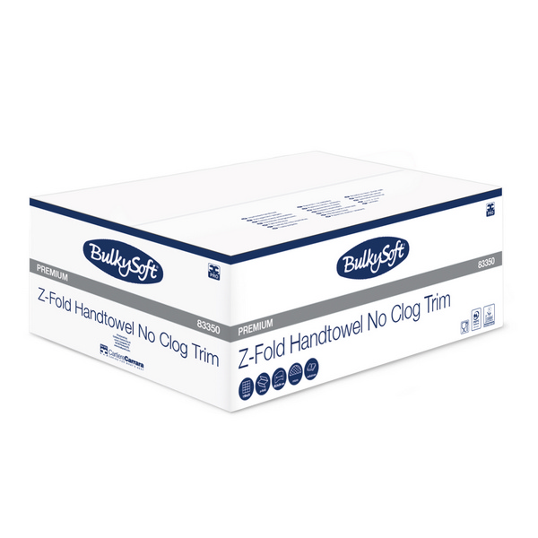 Handtücher Bulkysoft Premium Z-Falz weiss, 2-lagig 20.5x24cm, Zellstoff schnellauflösend-3750 Stück
