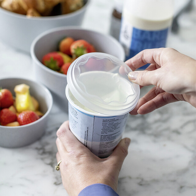 Frischedeckel koziol FRESH 3er-Set, Farbe transparent coral/deep blue/soft grey