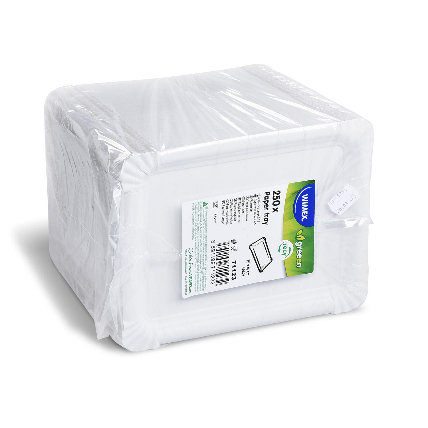 Pappteller weiß 16 x 20 cm RECY - 250 Stück