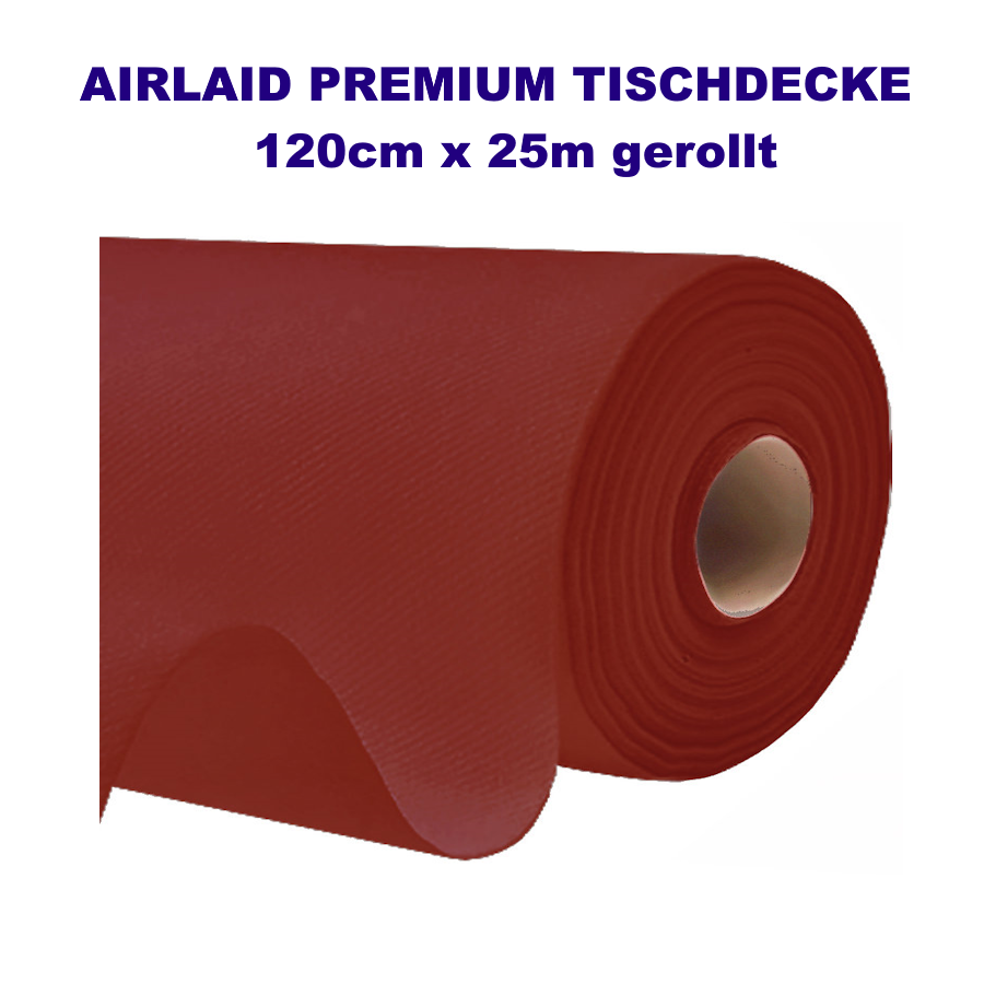 AIRLAID Tischdecke PREMIUM gerollt bordeaux 1,2 x 25 m - 1 Stück