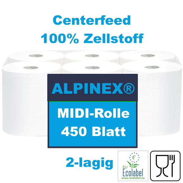 Handtuchrolle Midi Strong 450 S 2-lagig - 6 Rollen pro Pack