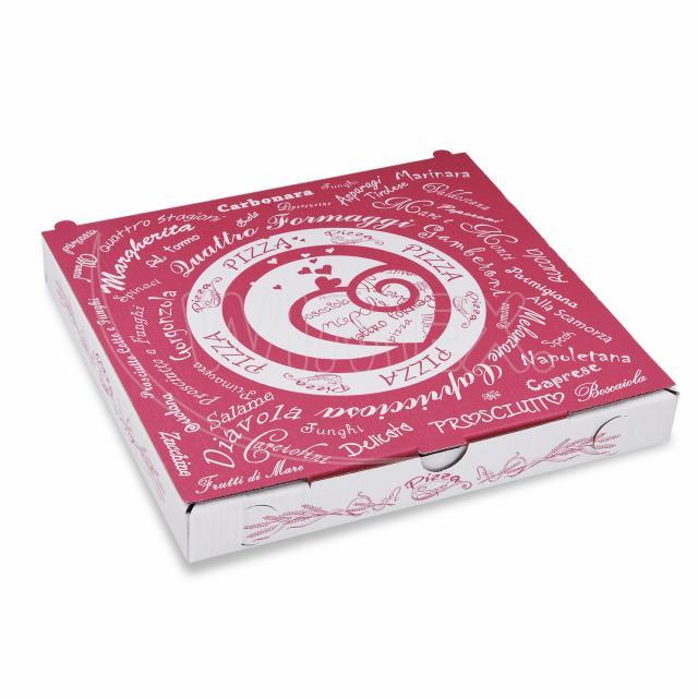 Pizzakarton aus Mikrowellpappe 24 x 24 x 3 cm - 100 Stück