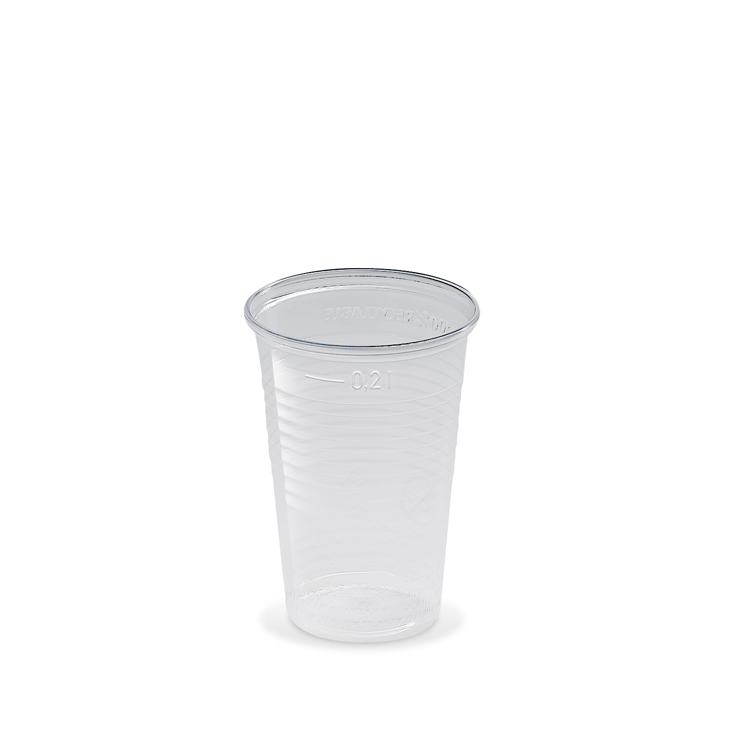 Klarer Trinkbecher aus PP für Buffet, Theke und Take-away, Packung mit 100 Stück
