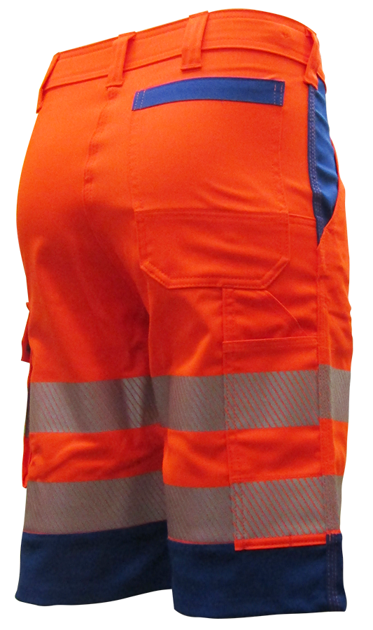 Warnschutz-Shorts SICURELAST REFLEX, leuchtorange/blau