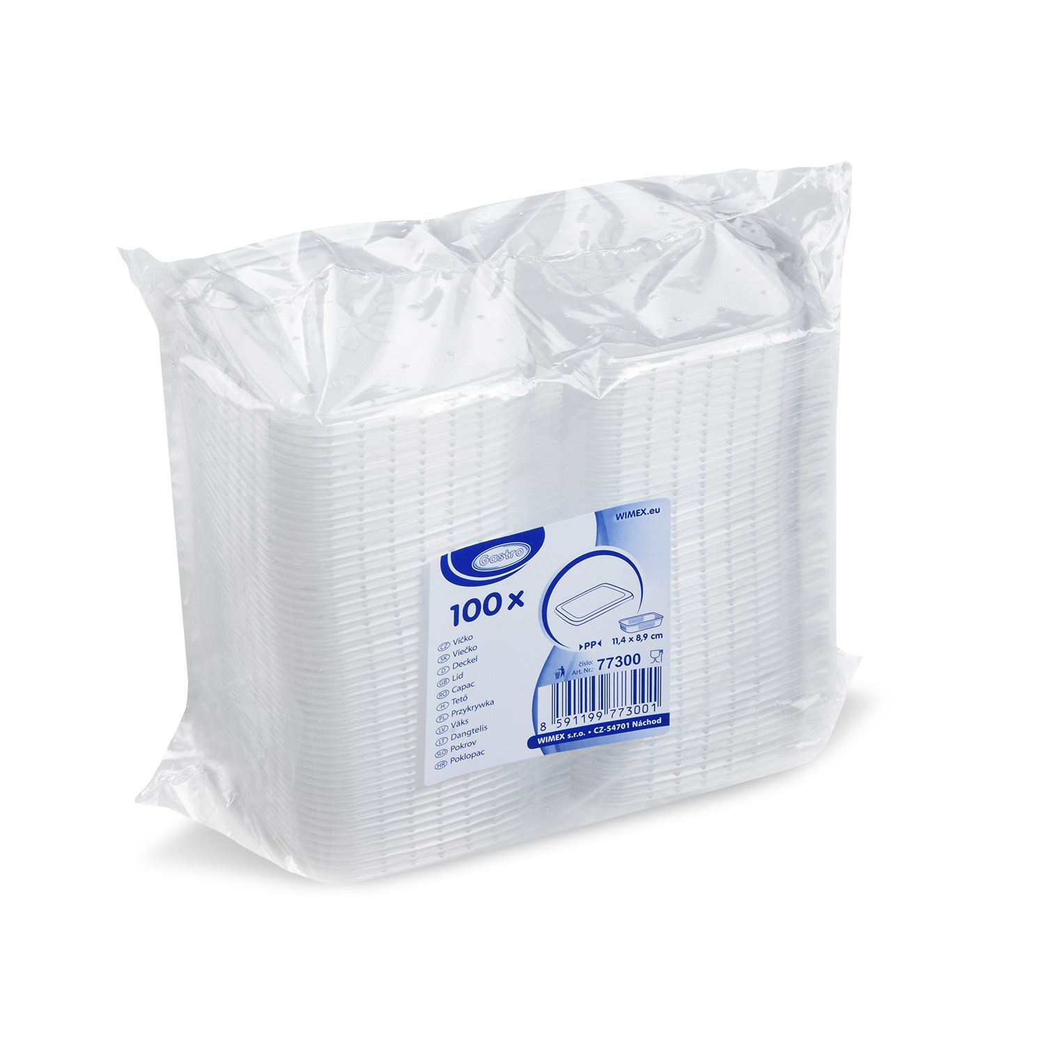 Deckel (PP) klar für Rechteckbecher 108 x 81 mm - 100 Stück