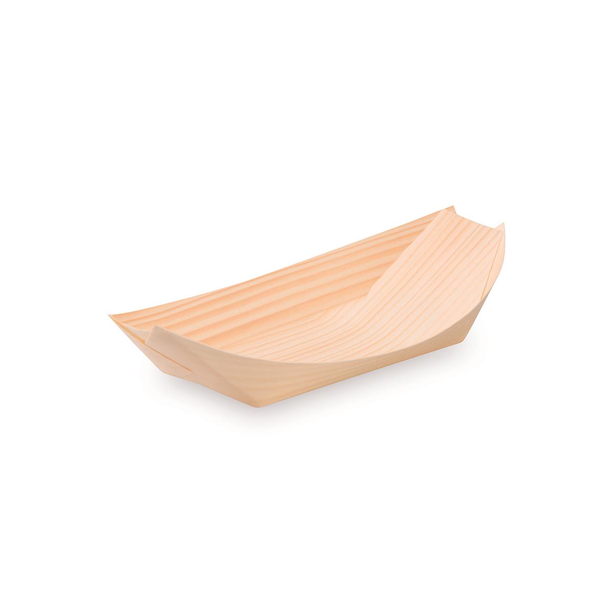 Fingerfood-Schale aus Holz Schiffchen 16,5 x 8,5 cm - 100 Stück