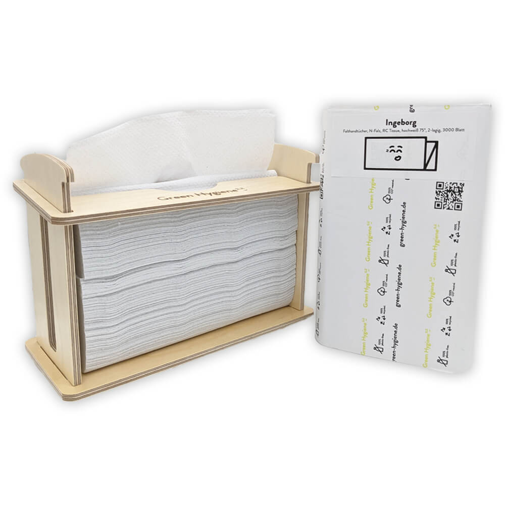 Green Hygiene® KÜCHENPARTY Tischspender aus nachhaltigem Holz