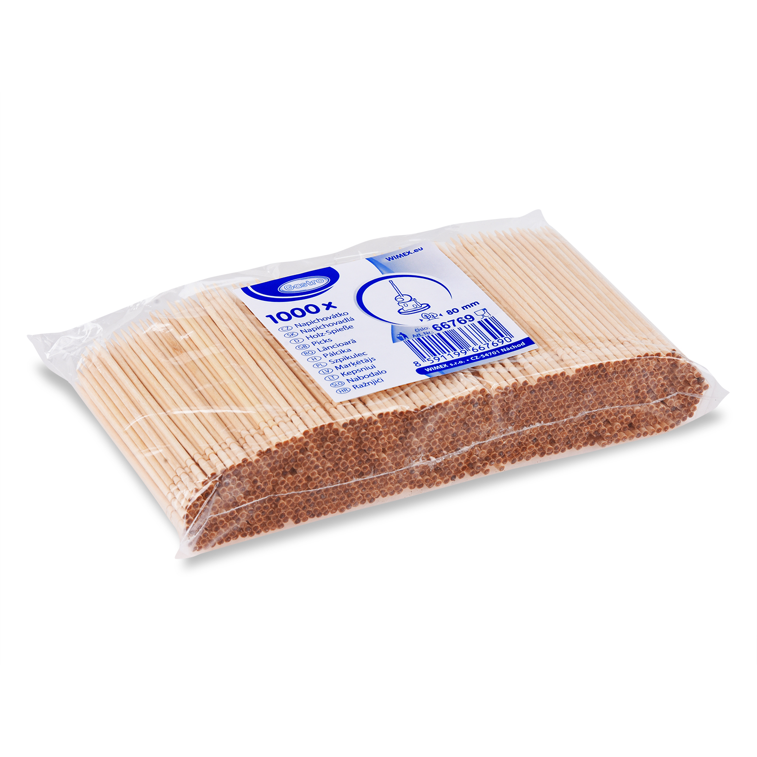 Spieß aus Holz 2,2 x 80 mm - 1000 Stück