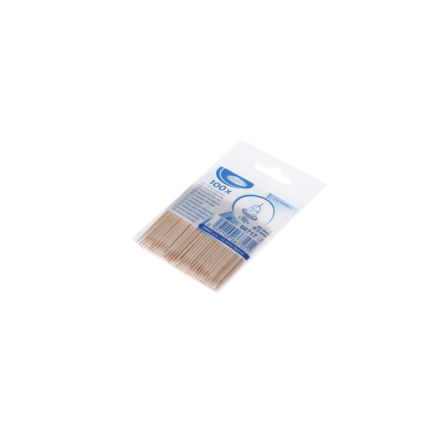 Zahnstocher aus Holz Natur für Buffet, Service und Take-away, Packung mit 100 Stück