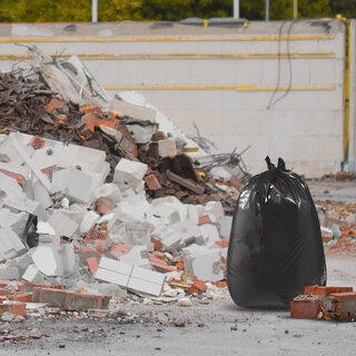 100x Bauschuttsack (LDPE) 100µm schwarz 70 x 110 cm 110L  - 10x10 Stück