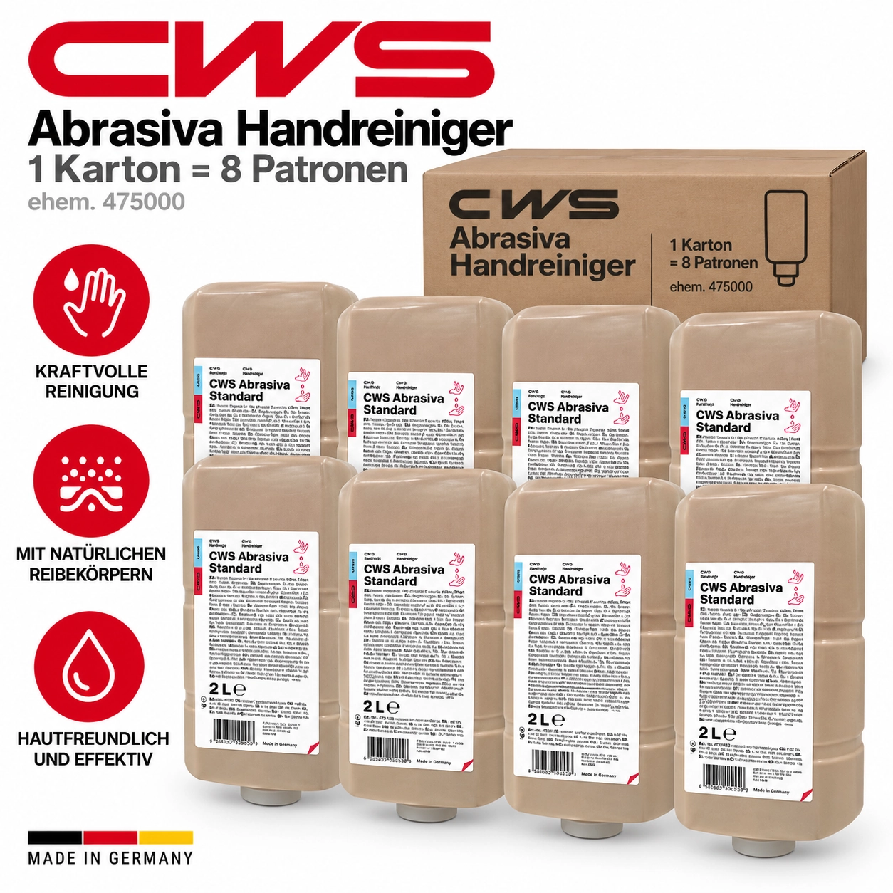 1 Karton CWS Abrasiva Handreiniger (ehem. 475000) - 8 Patronen
