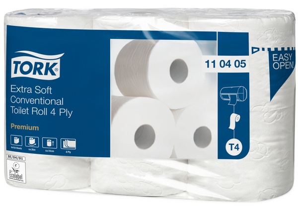 TORK-110405 extra weiches Kleinrollen Toilettenpapier Premium – 4-lagig - T4 (110406)