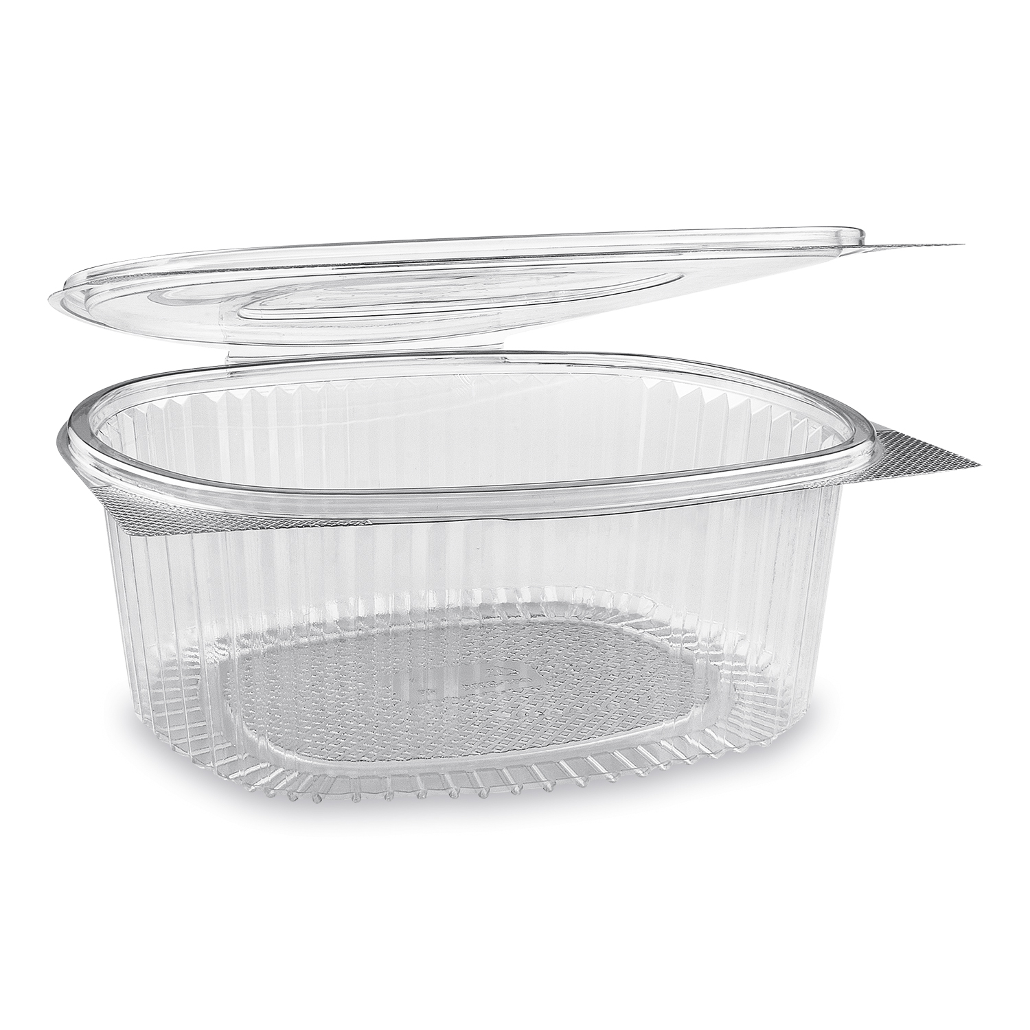 Feinkostbecher (rPET) mit Deckel oval klar 2000ml - 50 Stück