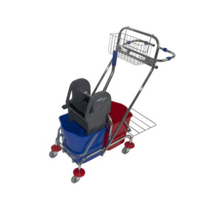 Weber_Cleaning_Parts_Doppelfahreimer_17_Liter_Duo_Fahrwagen_Reinigungswagen_Reinigung_Gebaeudereinigung_Wagen_Muellsackhalter_Ablagekorb_Korb_clendo_shop