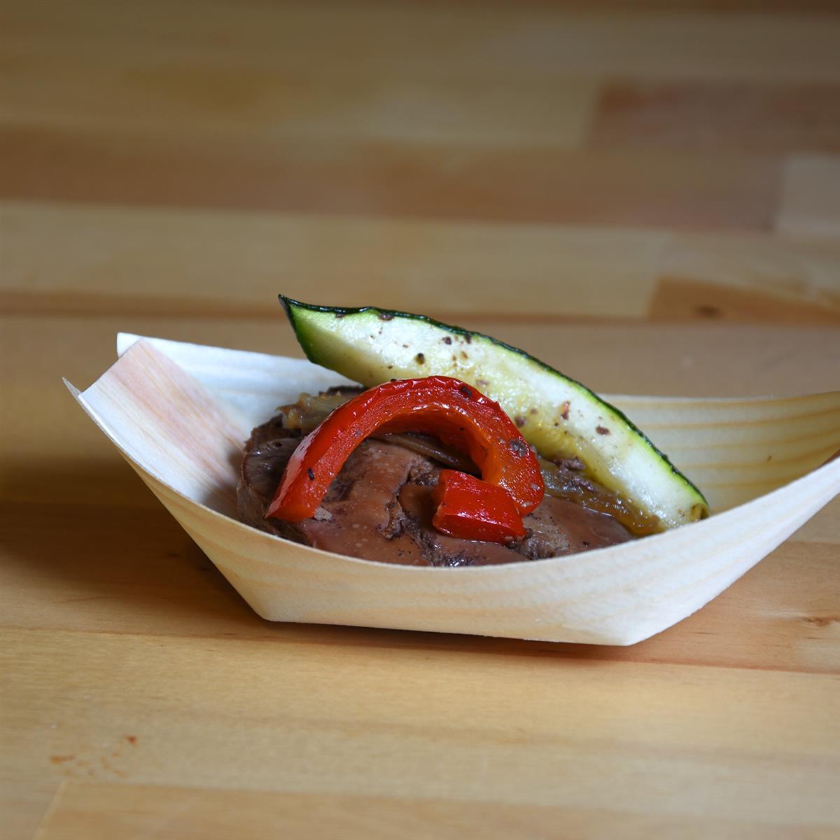 Fingerfood-Schale aus Holz Schiffchen 11 x 7 cm - 100 Stück