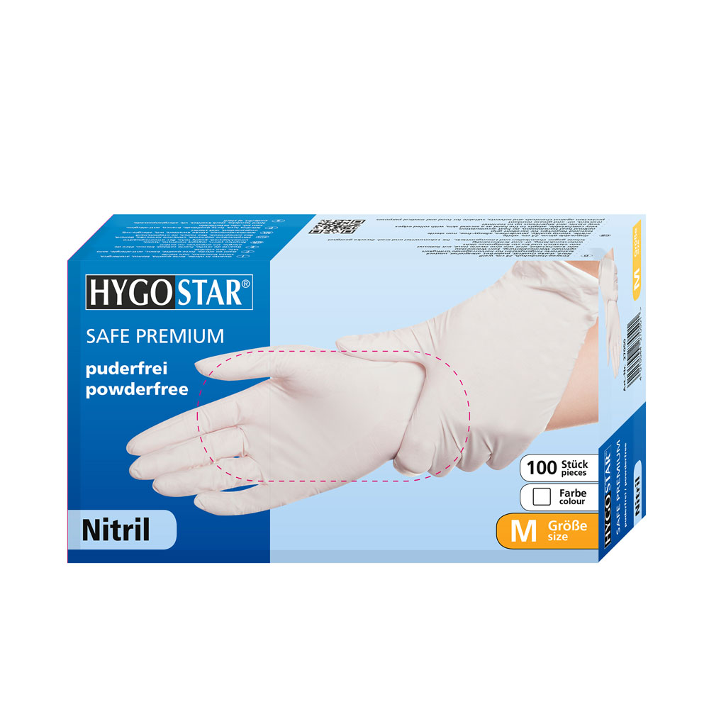 franz mensch/Hygostar Nitril-Handschuh "SAFE PREMIUM", blau / weiss