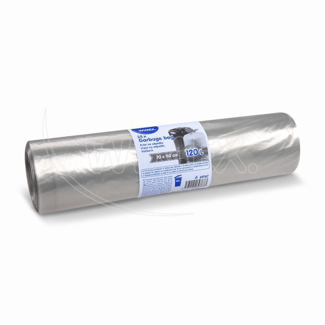 Müllsack aus LDPE transparent 70 x 110 cm 120 L, Packung mit 25 Stück