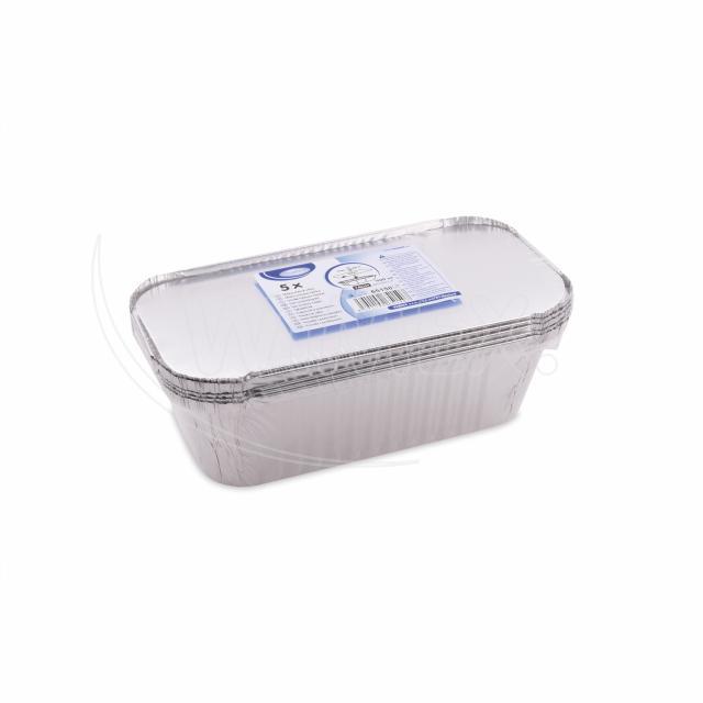 Schale (ALU) eckig 252 x 132 x 70 mm 1500ml + Deckel - 5 Stück
