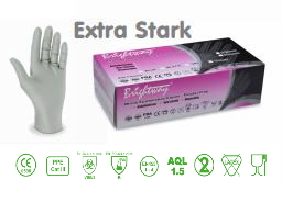 Nitrilhandschuhe extra Stark, grau puderfrei - Box à 100 Gr. XL