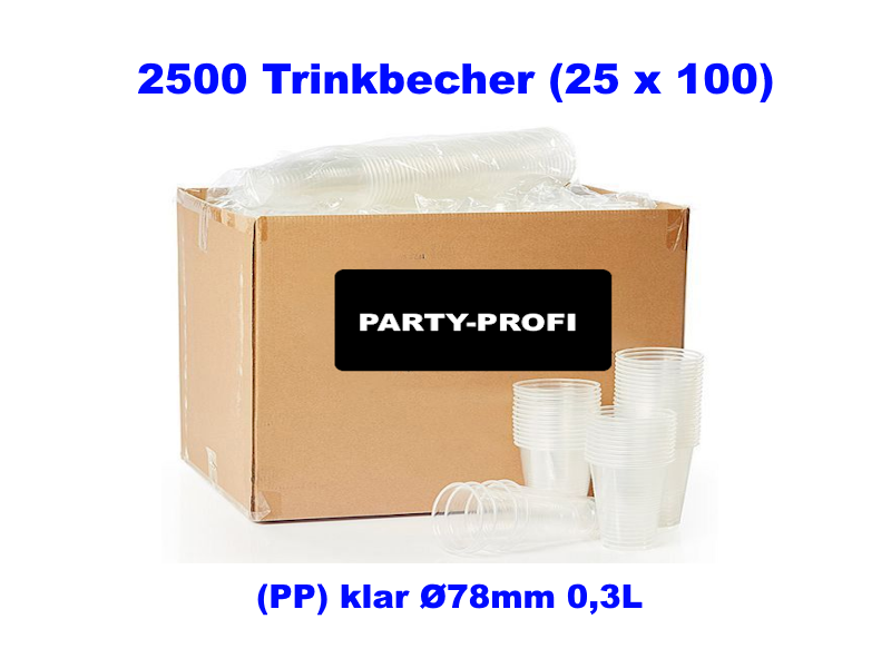 2500 Trinkbecher 300ml (PP) klar Ø78mm