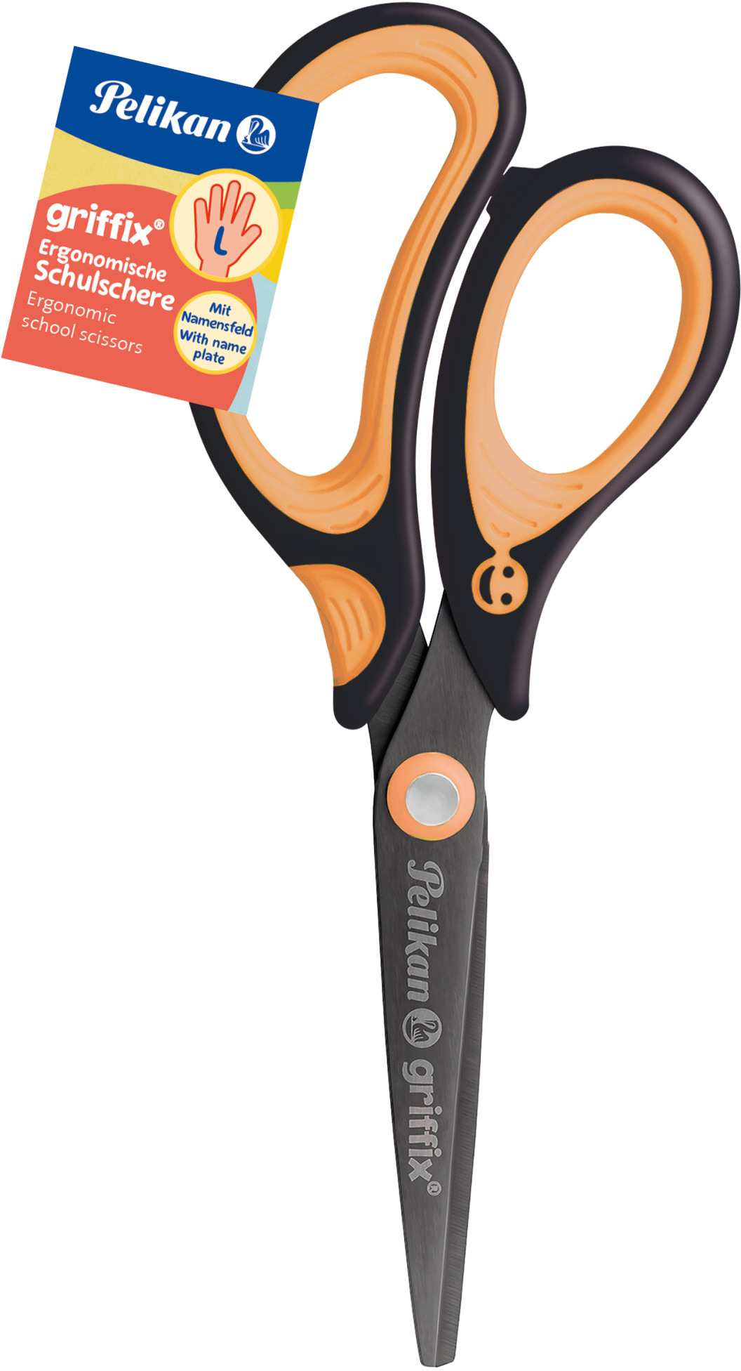 Schere spitz Griffix neon black, Linkshänder PELIKAN 819046