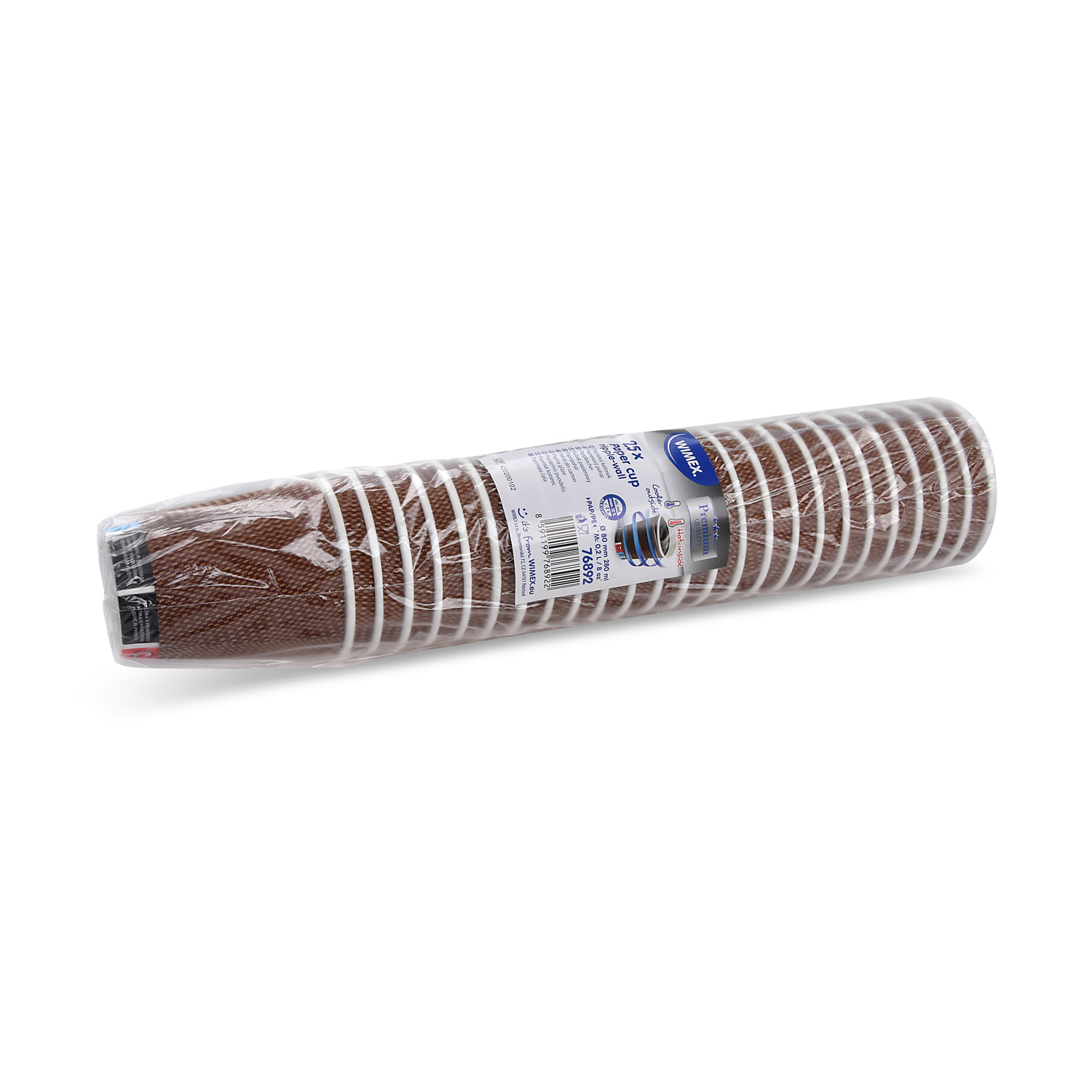 Pappbecher PAP/PE Ripple Wall Ø 80 mm 280 ml für Gastro und Take-away, Packung mit 25 Stück