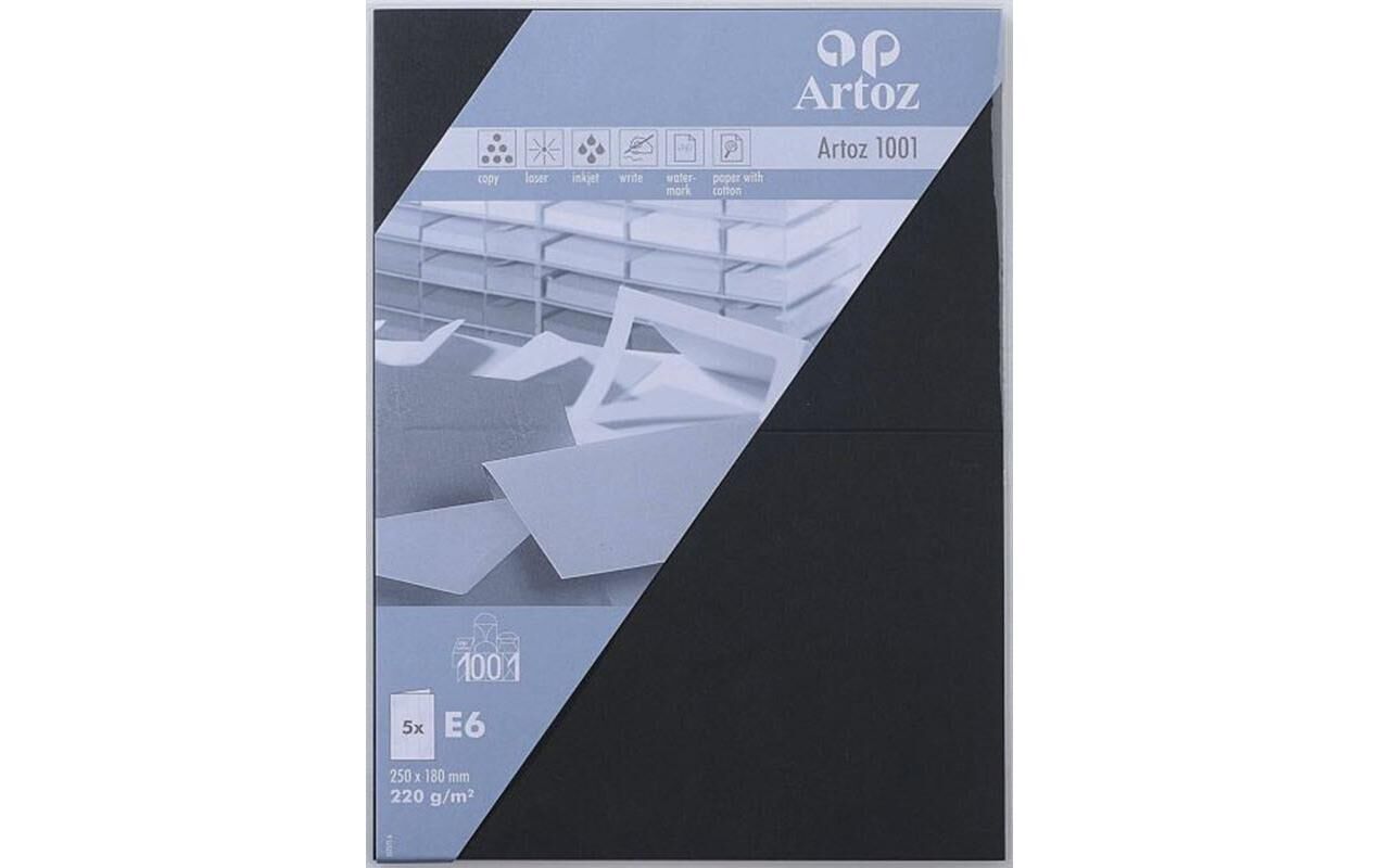 Karten 1001 E6 220g, schwarz 5 Blatt ARTOZ 107372262