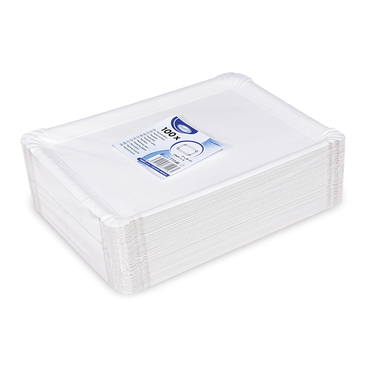 Pappteller weiß 17 x 25 cm RECY - 100 Stück