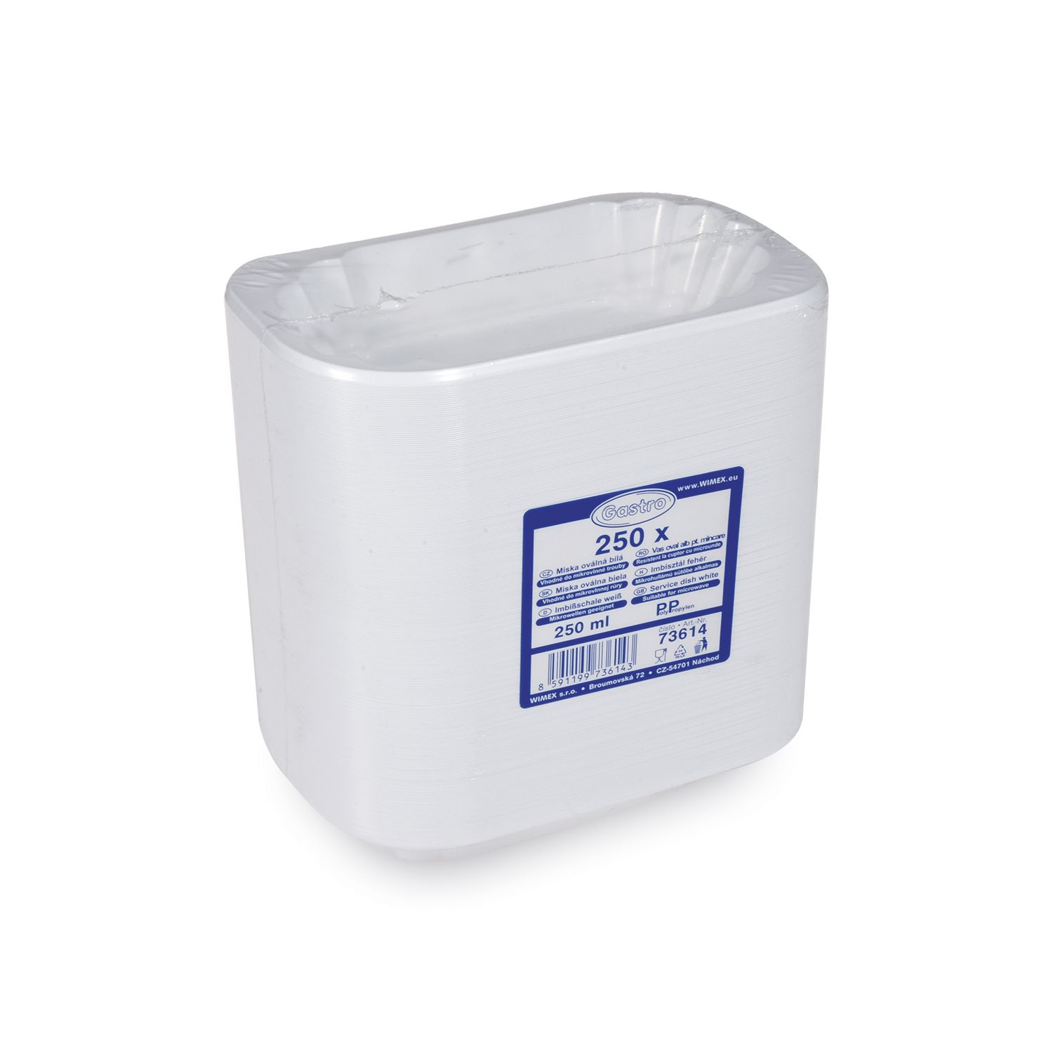 Imbißschale weiß (PP) 250 ml (250 Stück)