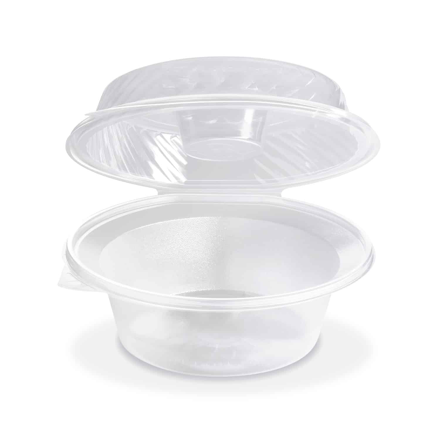Salatschale (PP) mit Dipfach im Domdeckel klar 2100ml - 25 Stück