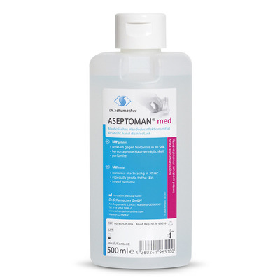 AKTION - Desinfektionsmittelspender aus Aluminium inkl. 4x 500ml Desinfektionsmittel