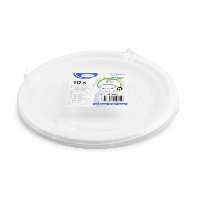 Teller Zuckerrohr-Bagasse 22cm - 10 Stück