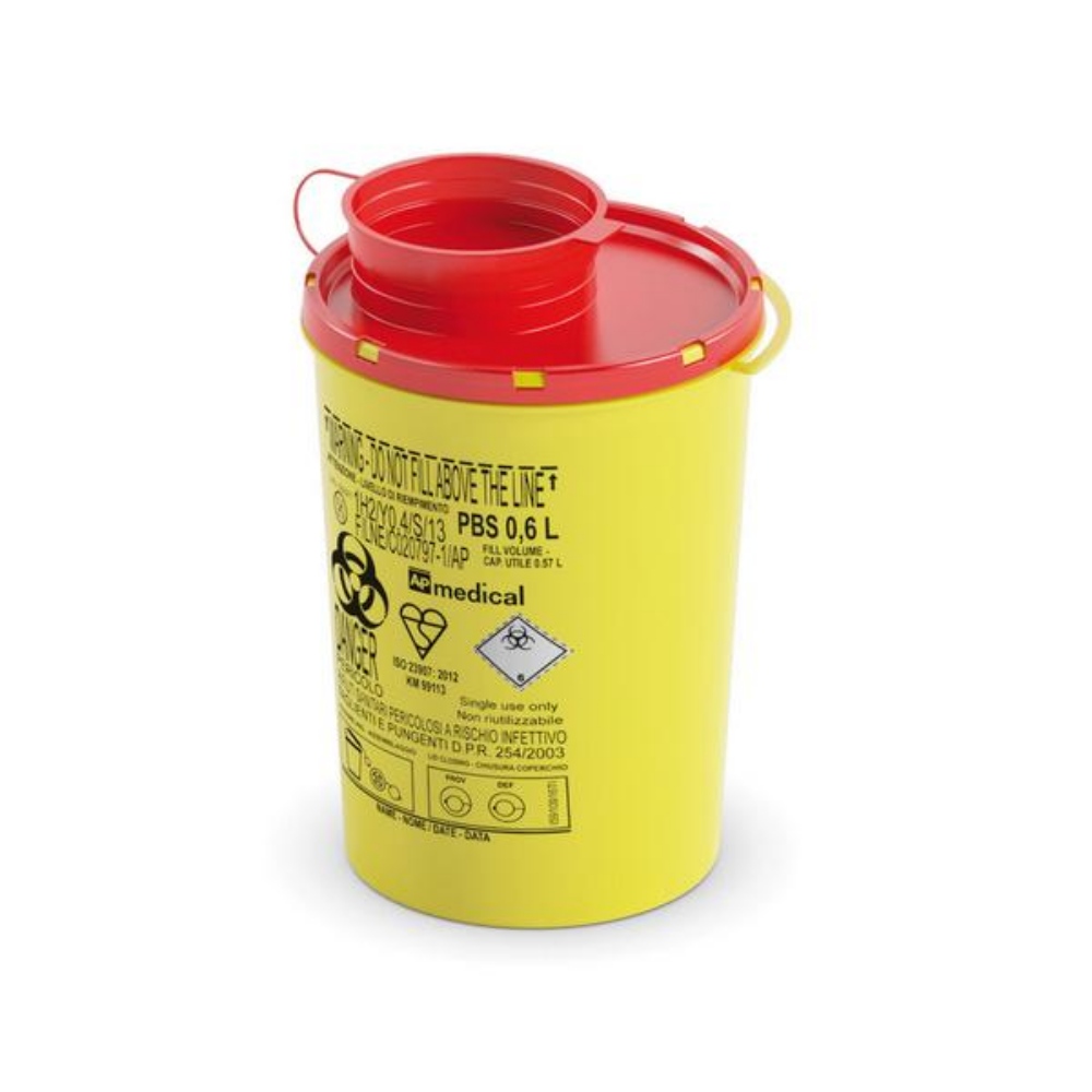 Kanülen-Entsorgungsboxen gelb/rot, 600ml, 100 x 145mm 100 Stück
