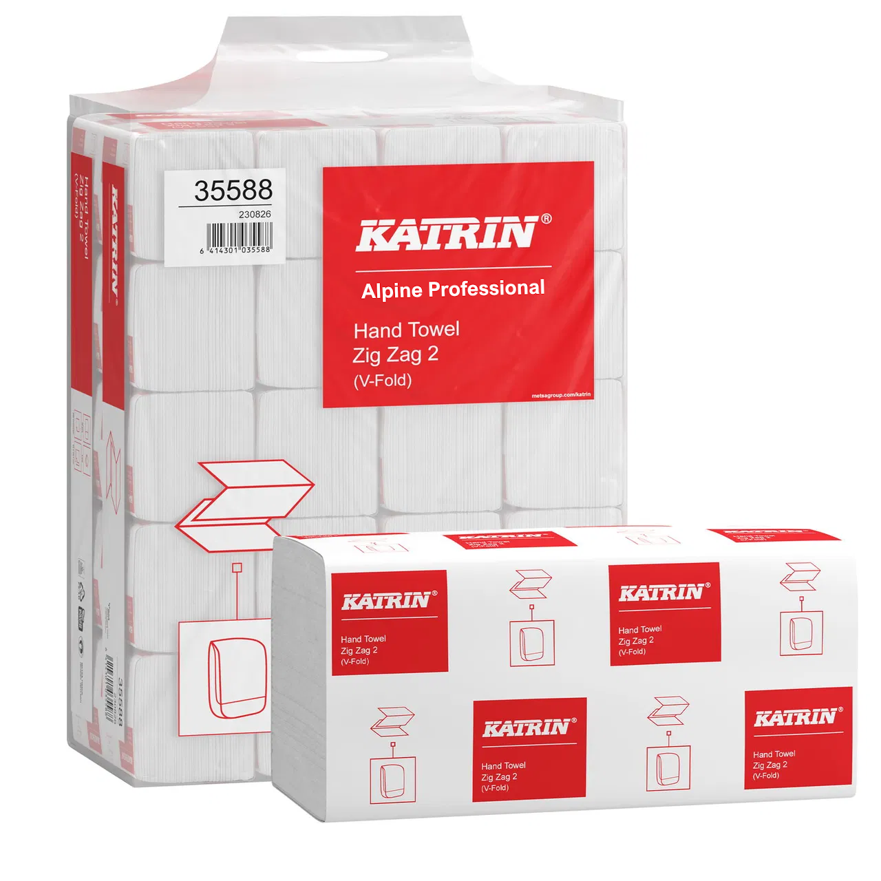 4000 Blatt KATRIN V-Falz 2-lagig weiss 22,4 x23cm