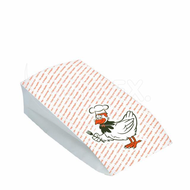 Papierbeutel (PAP,PE) 2-lagig fettdicht 15+8 x 30 cm Maxi für Hähnchen - 100 Stück