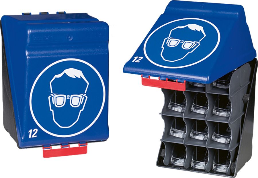 Aufbewahrungsbox GEBRA SECUBOX MAXI12, Symbol Schutzbrille